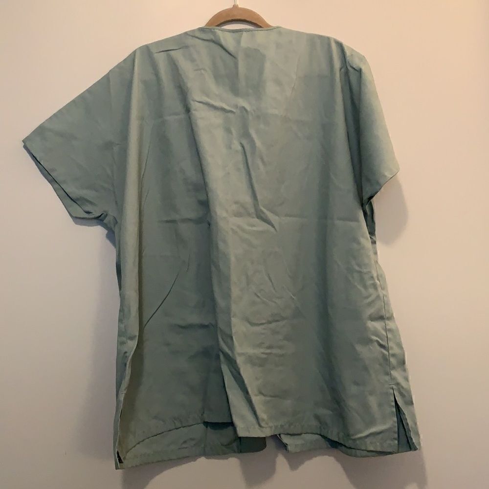 Basic Editions Sage Green Scrub Shirt - Picture 5 of 5
